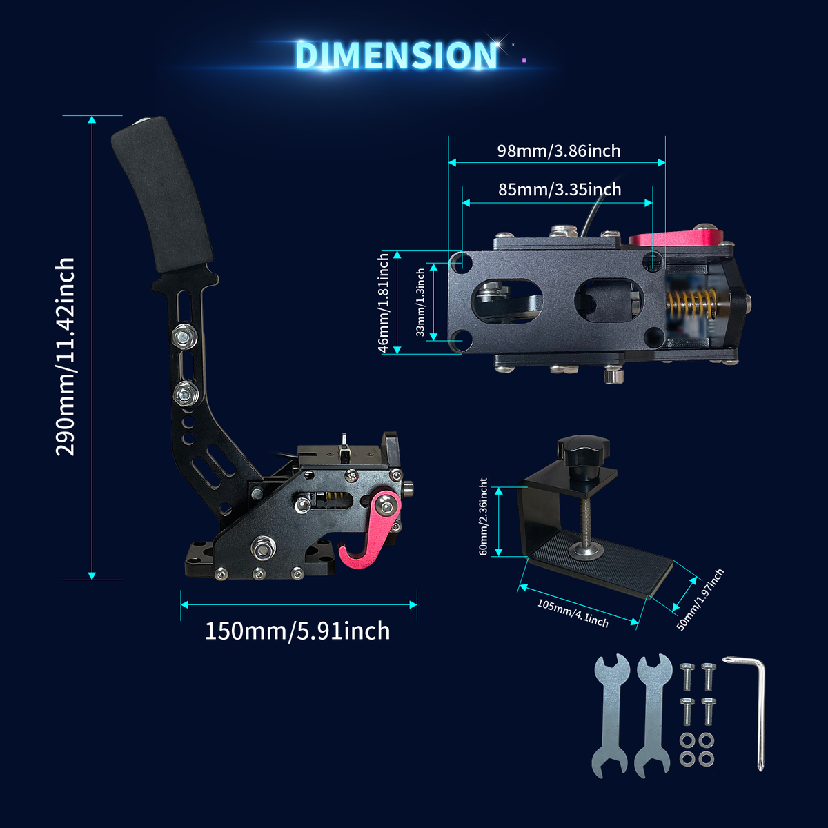 Sim Racing Handbremse - Schwarz